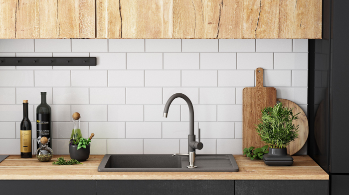 Chiuveta bucatarie Granit Nils gri set 5in1 [5]