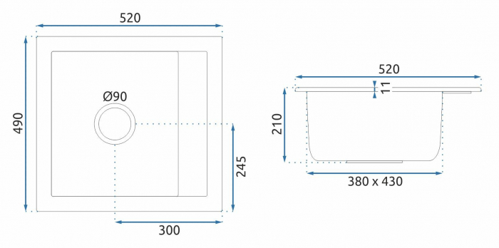 Chiuveta bucatarie Granit Rino black pietriciele [6]