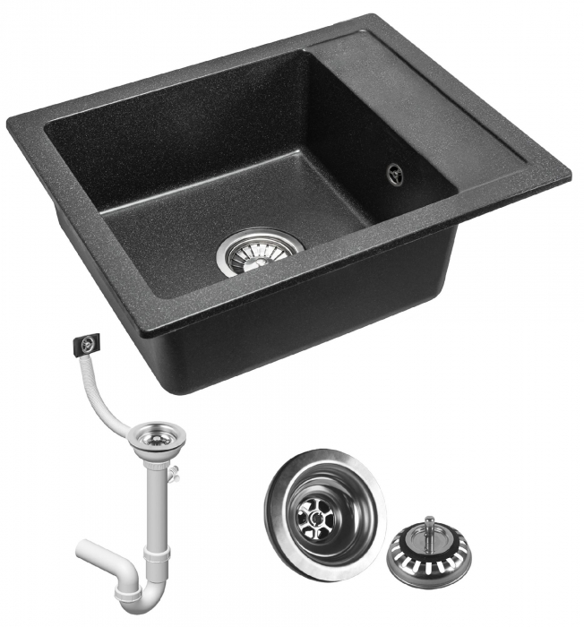 Chiuveta bucatarie Granit Rino black pietriciele [5]