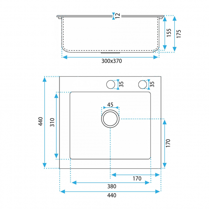 Chiuveta bucatarie Granit  West black dots [6]