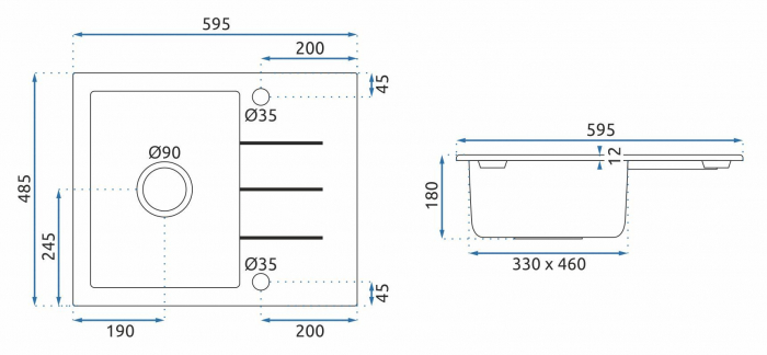 Chiuveta bucatarie NORTH black [8]
