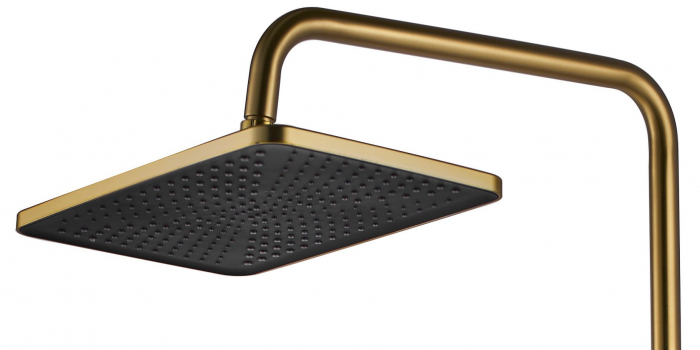 Coloana de dus cu termostat Rob Gold Brush, anti calcar, auriu, montaj pe perete [5]