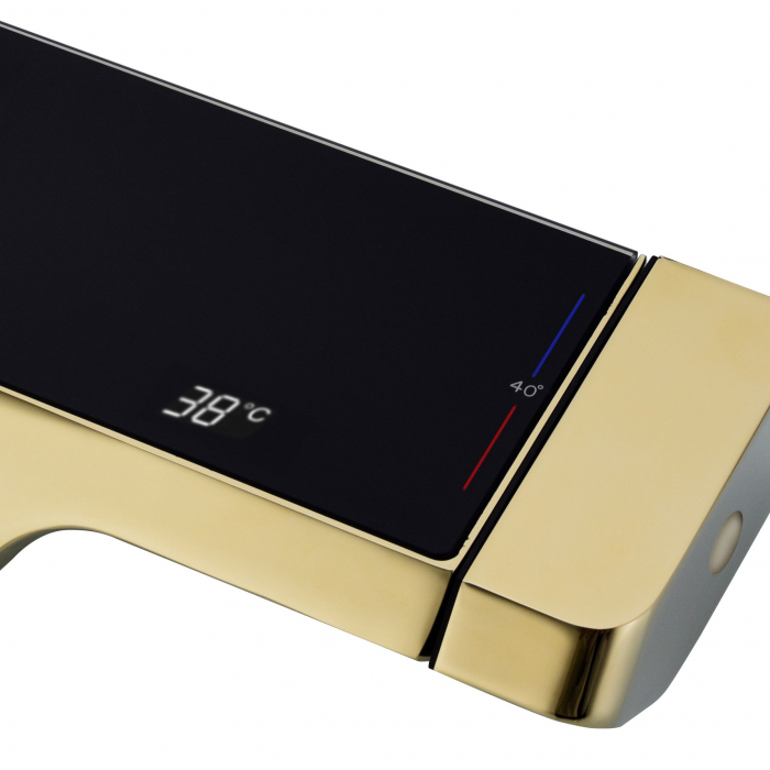 Coloana de dus cu termostat Rob Gold Brush, anti calcar, auriu, montaj pe perete [6]