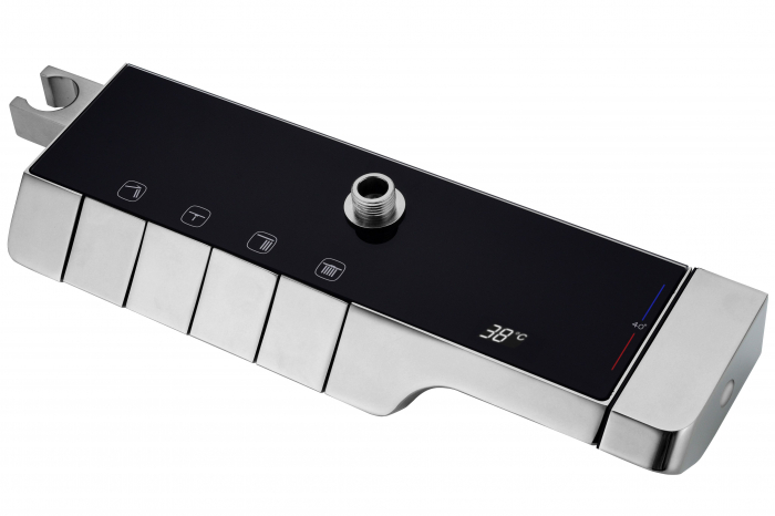 Coloana de dus cu termostat Rob Nichel Brush Inox, anti calcar, nichel, montaj pe perete [3]