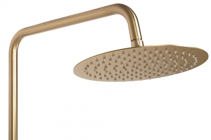 Coloana de dus cu termostat Vincent Gold Brush, anti calcar, auriu, montaj pe perete [8]