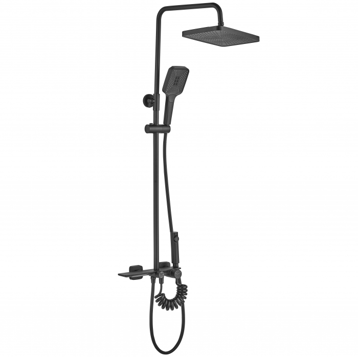 Coloana de dus Helix Black, anti calcar, negru, montaj pe perete [9]