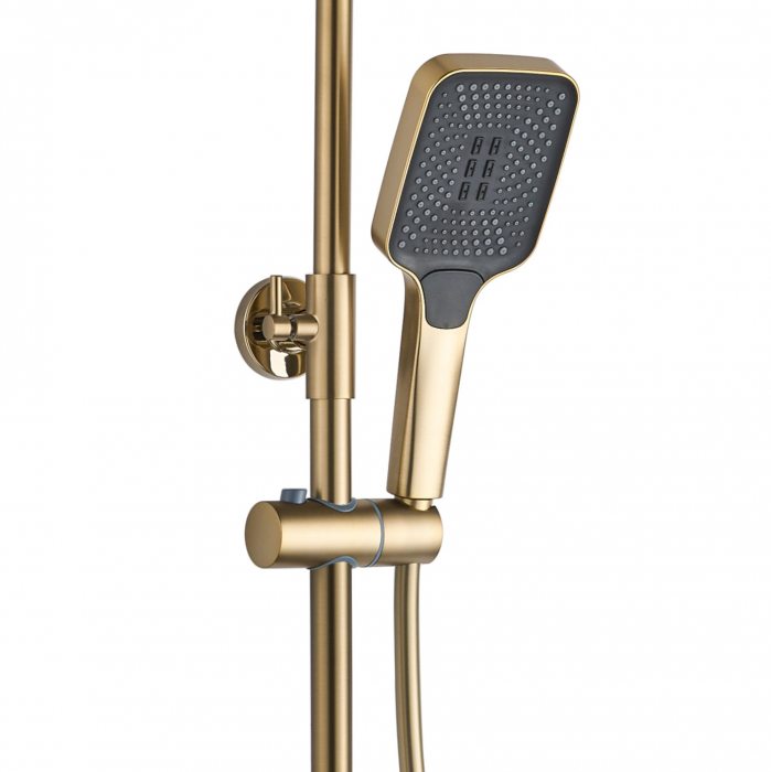 Coloana de dus Helix Brush Gold, anti calcar, auriu, montaj pe perete [3]