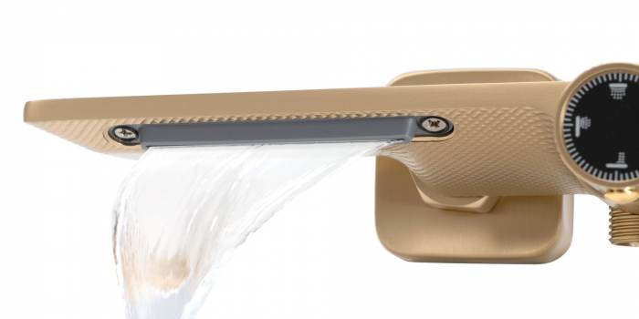 Coloana de dus Helix Brush Gold, anti calcar, auriu, montaj pe perete [5]