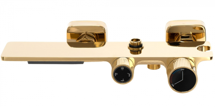 Coloana de dus Helix Gold, anti calcar, auriu, montaj pe perete [7]