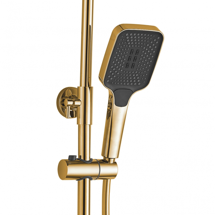 Coloana de dus Helix Gold, anti calcar, auriu, montaj pe perete [3]