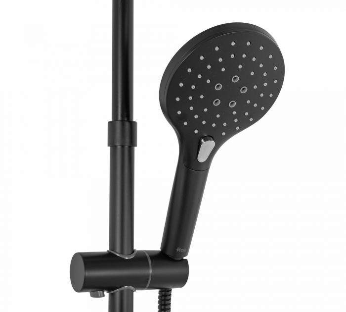Coloana de dus Santos Negru, anti calcar, negru, montaj pe perete [4]