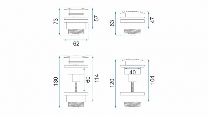 Dop universal pentru lavoar click-clack Auriu MAT [3]