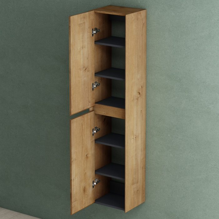 Dulap lateral baie Rimo, 35x30x160 cm, stejar,  suspendat [4]