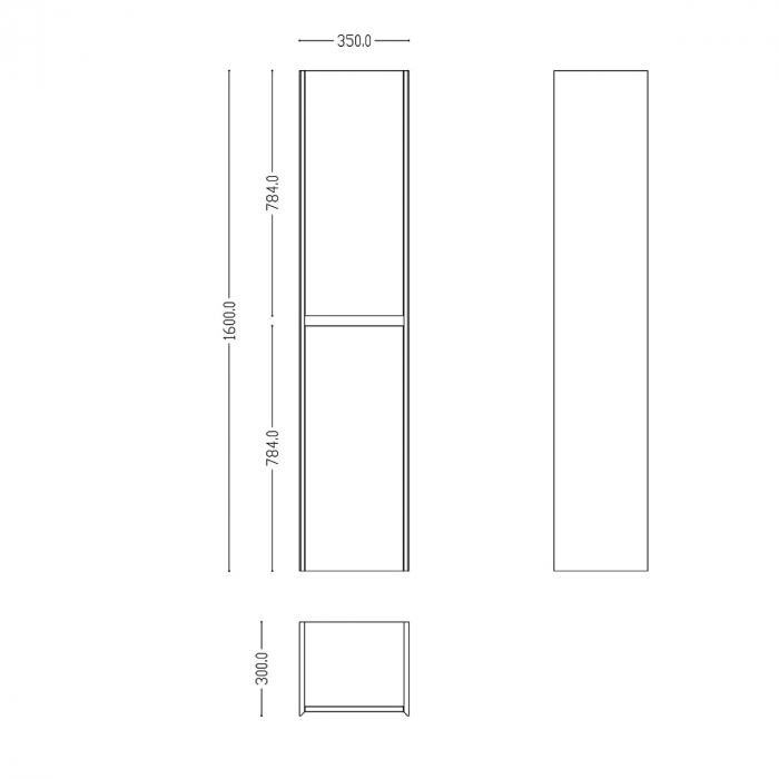 Dulap lateral baie Rimo, 35x30x160 cm, stejar,  suspendat [9]