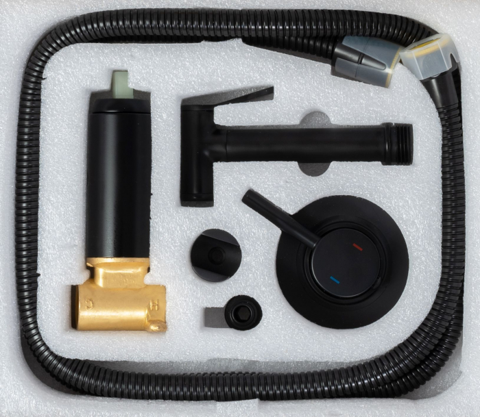 Dus Igienic Bideu Lungo Loop Black, montaj incastrat, alama, negru [6]