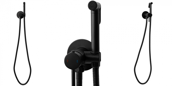 Dus Igienic Bideu Lungo Loop Black, montaj incastrat, alama, negru [5]