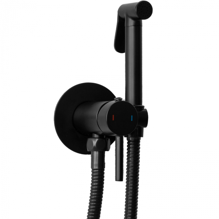 Dus Igienic Bideu Lungo Loop Black, montaj incastrat, alama, negru [1]