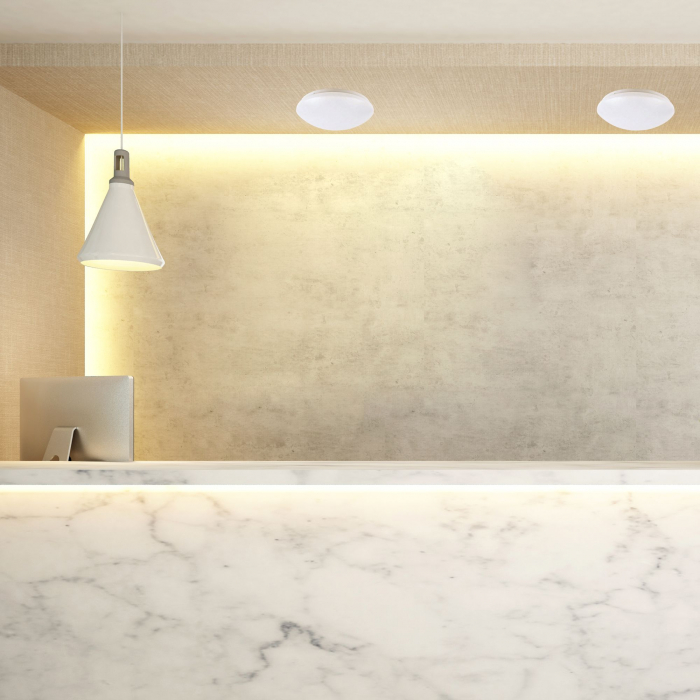 Lampă 33cm Plafon rotunda alba 18W APP756-1C [3]
