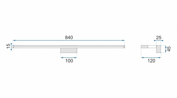 LAMPA APLICA de baie LED pentru oglinda 18W 90CM APP371-1W Crom [5]