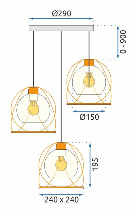 Lampa APP1137-3C Black Gold [7]
