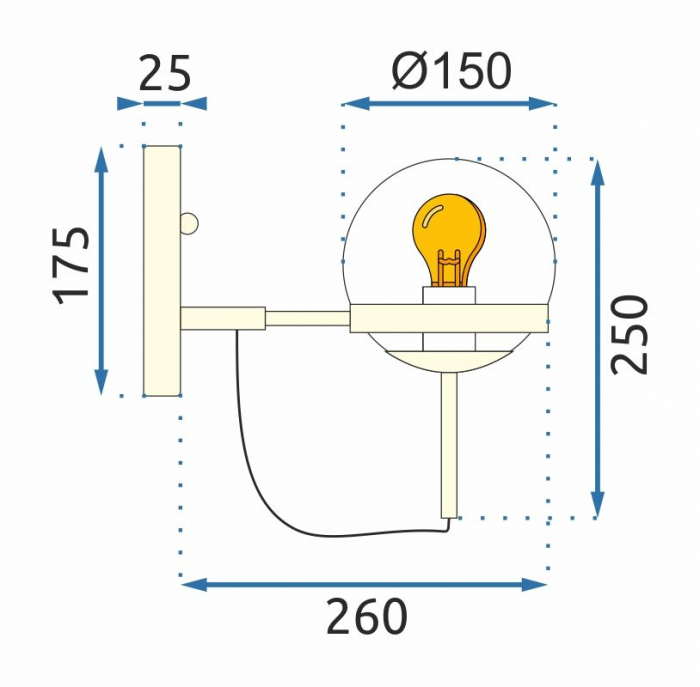 Lampa de perete APP910-1W E27 [7]