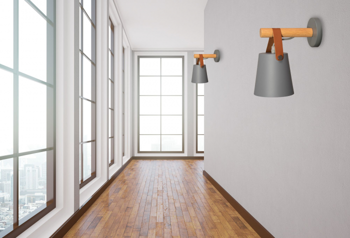 Lampă de perete din metal cu dungi gri APP468-1W GREY [3]