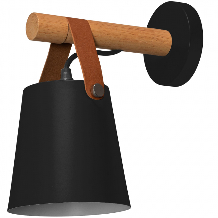 Lampă de perete din metal cu dungi negre APP466-1W Negru [2]