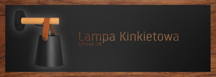 Lampă de perete din metal cu dungi negre APP466-1W Negru [4]