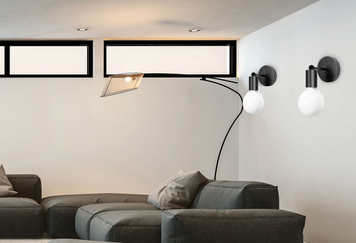 Lampă de perete din metal Mat negru 392205 [3]