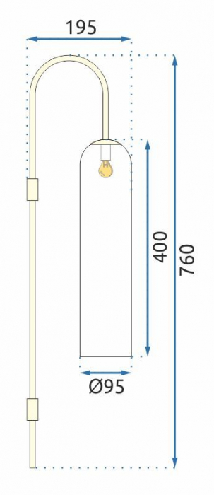 Lampă de perete din sticlă Aurie APP664-1W [6]