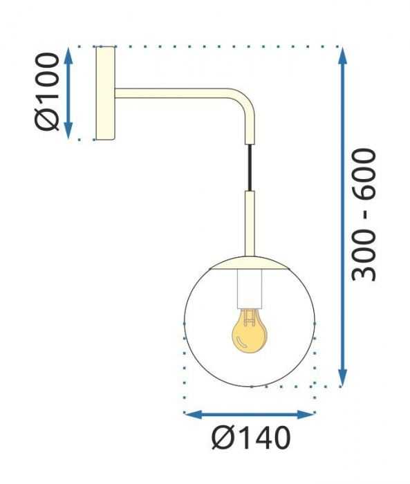 Lampa de perete din sticla Gold APP685-1W [6]
