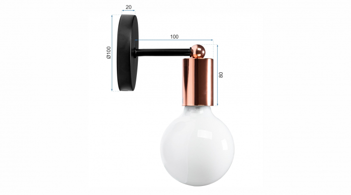 Lampă de perete Metal Rose Gold 392205 [5]