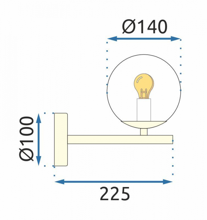 Lampă de perete sticlă Aurie APP684-1W [7]