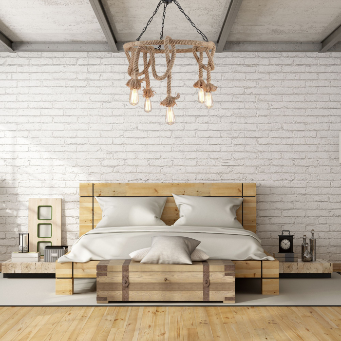 LAMPĂ DE PLAFON CU CANDELIER 5 E27 APP677-5CP [3]