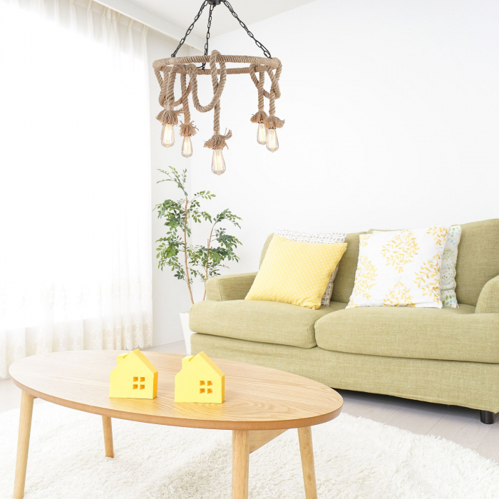 LAMPĂ DE PLAFON CU CANDELIER 5 E27 APP677-5CP [5]