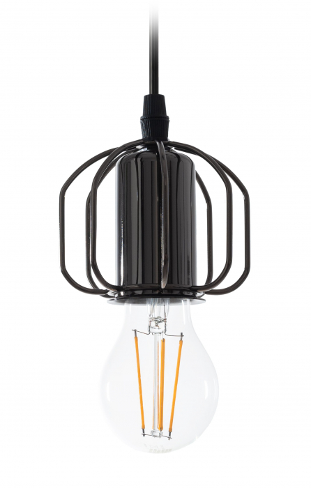 Lampă de plafon suspendată lucioasa neagra strălucitoare APP595-1CP [2]