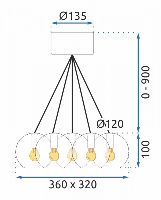 Lampă de tavan  APP560-7CP [5]