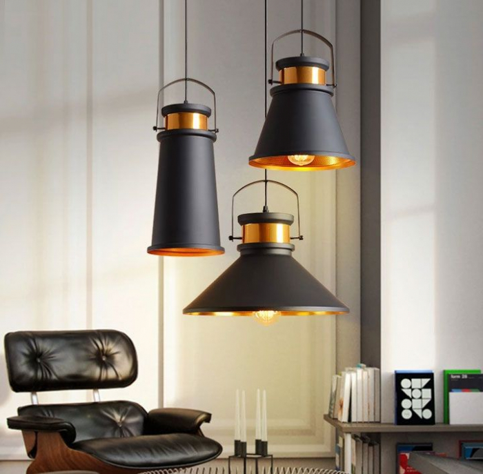 Lampa DE TAVAN ASTI A negru / Auriu [5]
