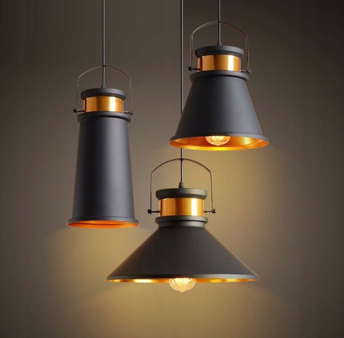 Lampa DE TAVAN ASTI C negru / Auriu [6]