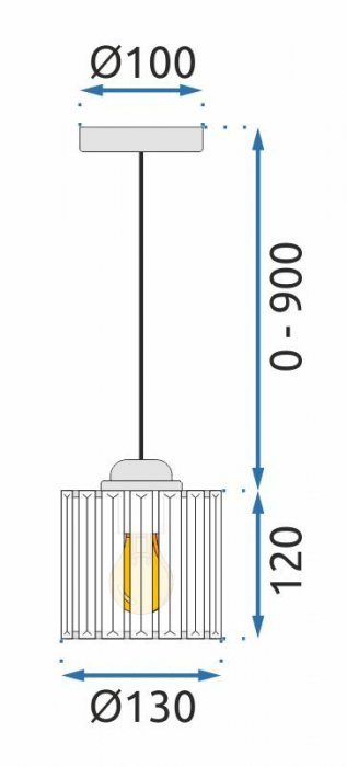 Lampă de tavan cristal argintiu APP508-1CP [9]