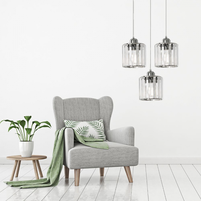 Lampă de tavan cristal argintiu APP510-3CPR [7]