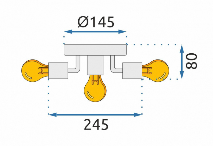 Lampă de tavan cu reflector metalic Auriu APP708-5c [6]