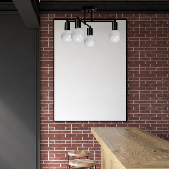 Lampa de tavan cvadruplă mată neagră 392200 [4]