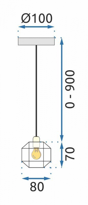Lampă de tavan din cristal neagra APP586-1CP [10]