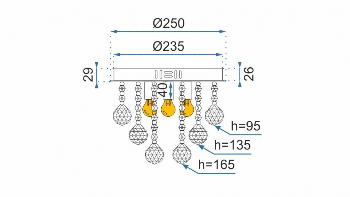 Lampă de tavan din cristal Plafond Candelabru Glamour APP403-C [5]