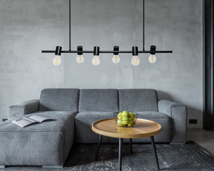 Lampă de tavan din metal, negru industrial APP480-6CP [4]