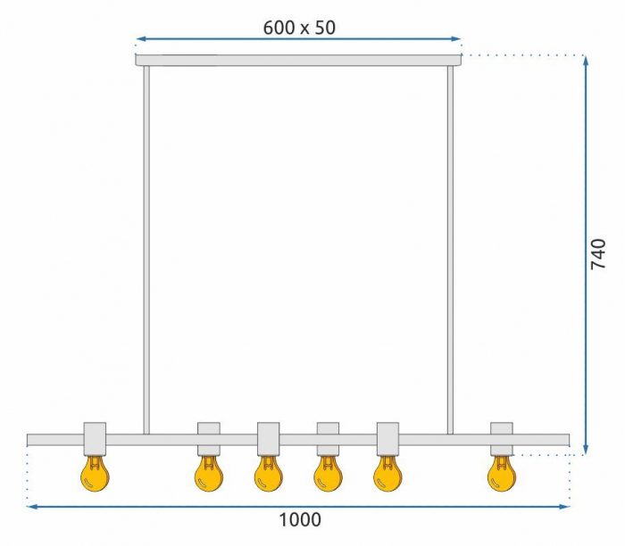 Lampă de tavan din metal, negru industrial APP480-6CP [6]