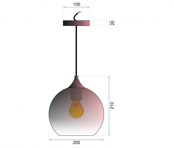 Lampa DE TAVAN din sticla APP 313-1CP Rose Gold [7]