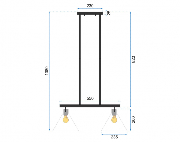 LAMPA DE TAVAN din sticla APP317-2CP [5]
