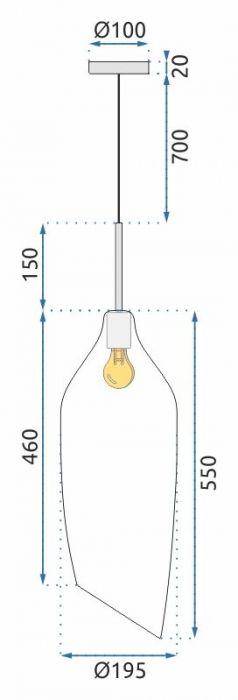 Lampă de tavan din sticlă Chihlimbar APP892-1CP [8]